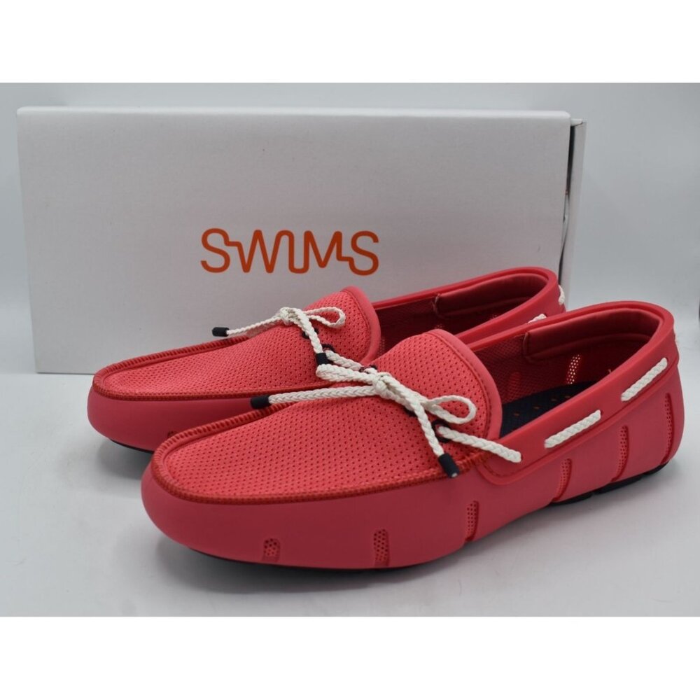 SWIMS Braided Lace Loafers Men Size 8 Red New‎ Casual Summer Shoes